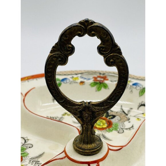 Vtg Floral Large Tidbit Dessert Serving Floral Tray Made in Japan MCM - Picture 3 of 5